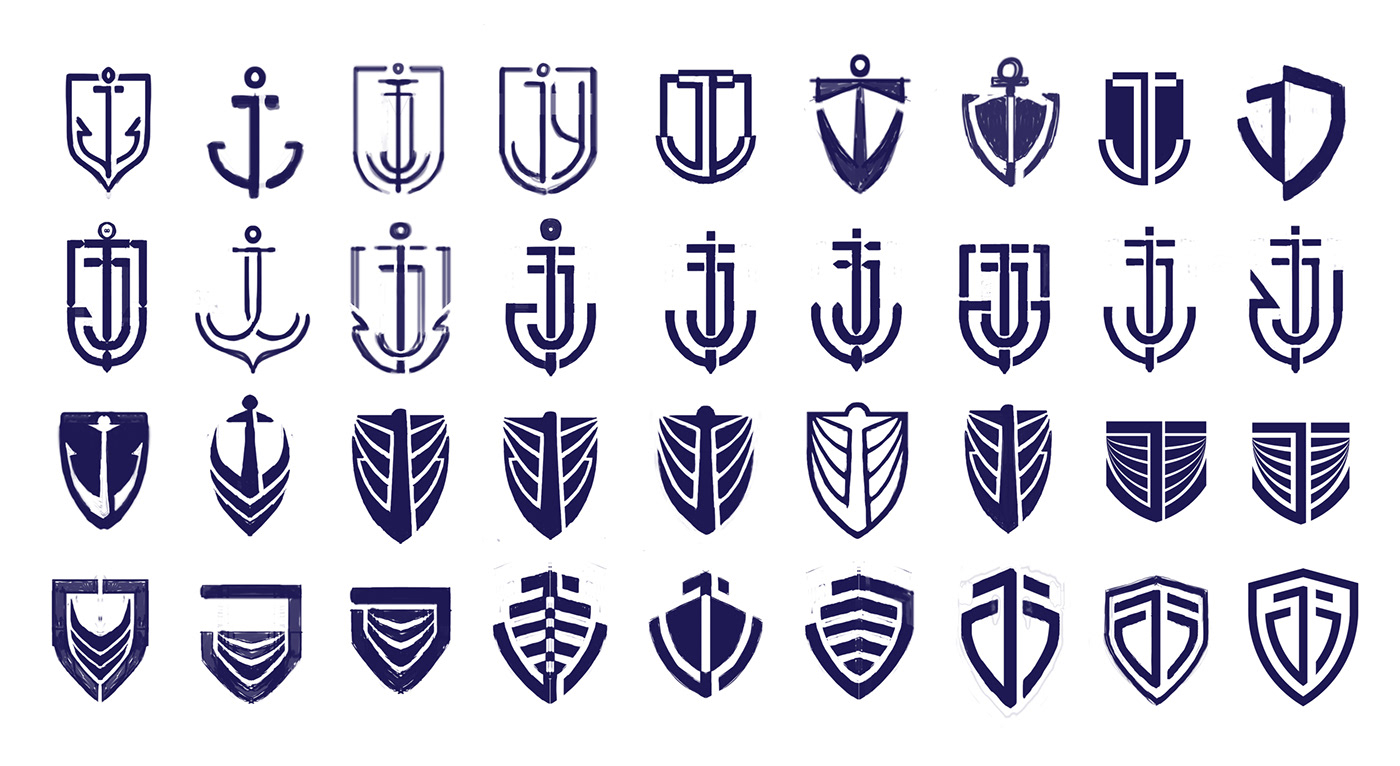 blue branding  design grid logo luxury marine paint ship yacht