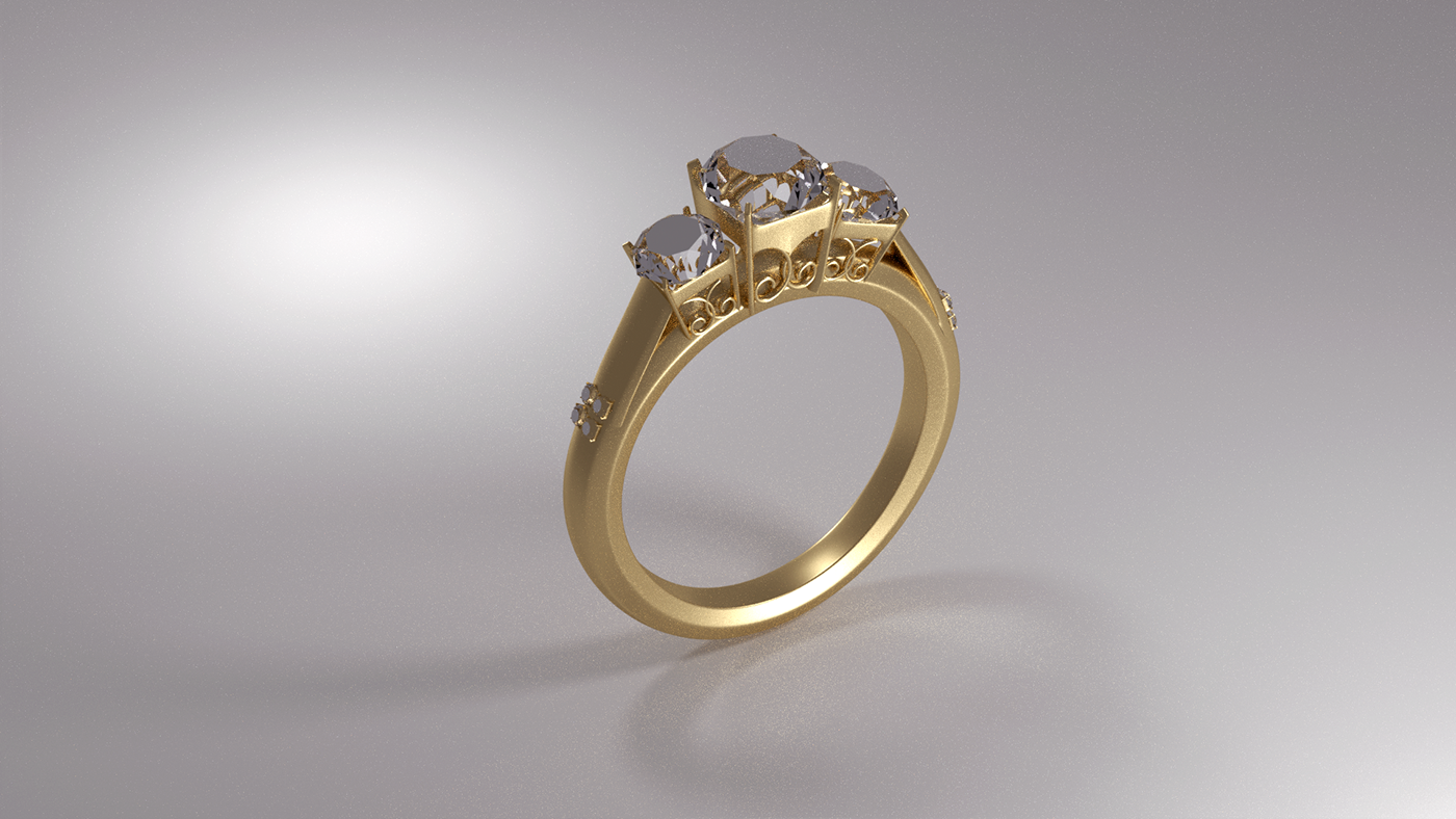 jewel gold ring blender 3d jewerly diamonds