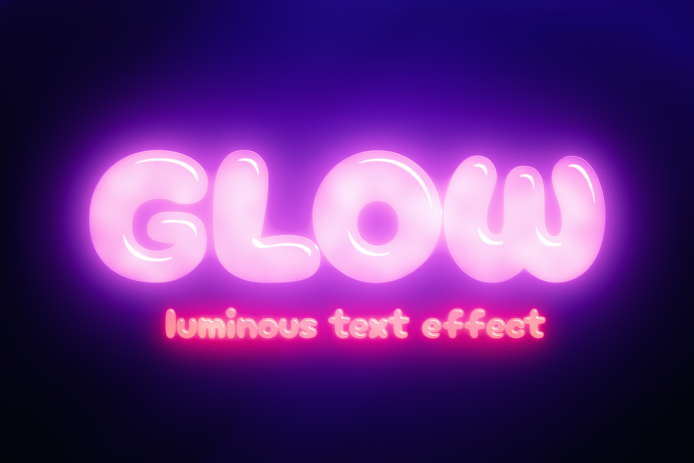 luminous glow neon light typography   type effect template vibrant luminescent