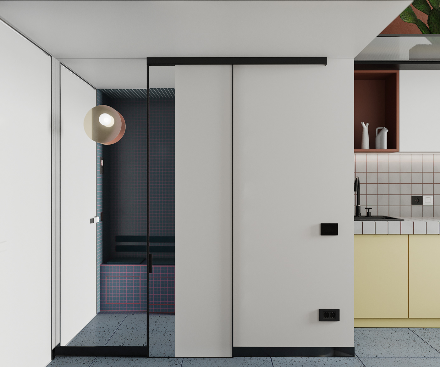 flat apartment interior design  CG corona renderer color architecture small apartment visualization 3dsmax