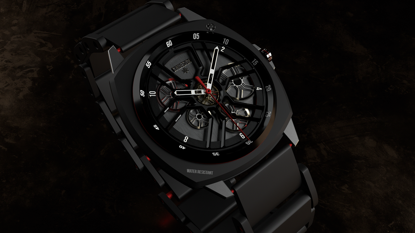 3D 3d design 3d modeling branding  luxury metal montre watch