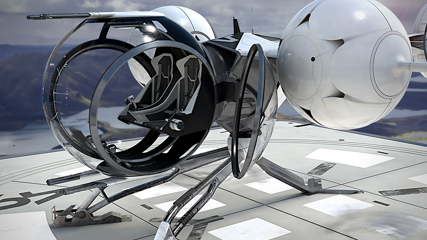 oblivion bubbleship Dana Klaren 3d modeling skytower spaceship Gnomon Tom Cruise joseph kosinski daniel simon Aircraft flight texturing rendering futuristic