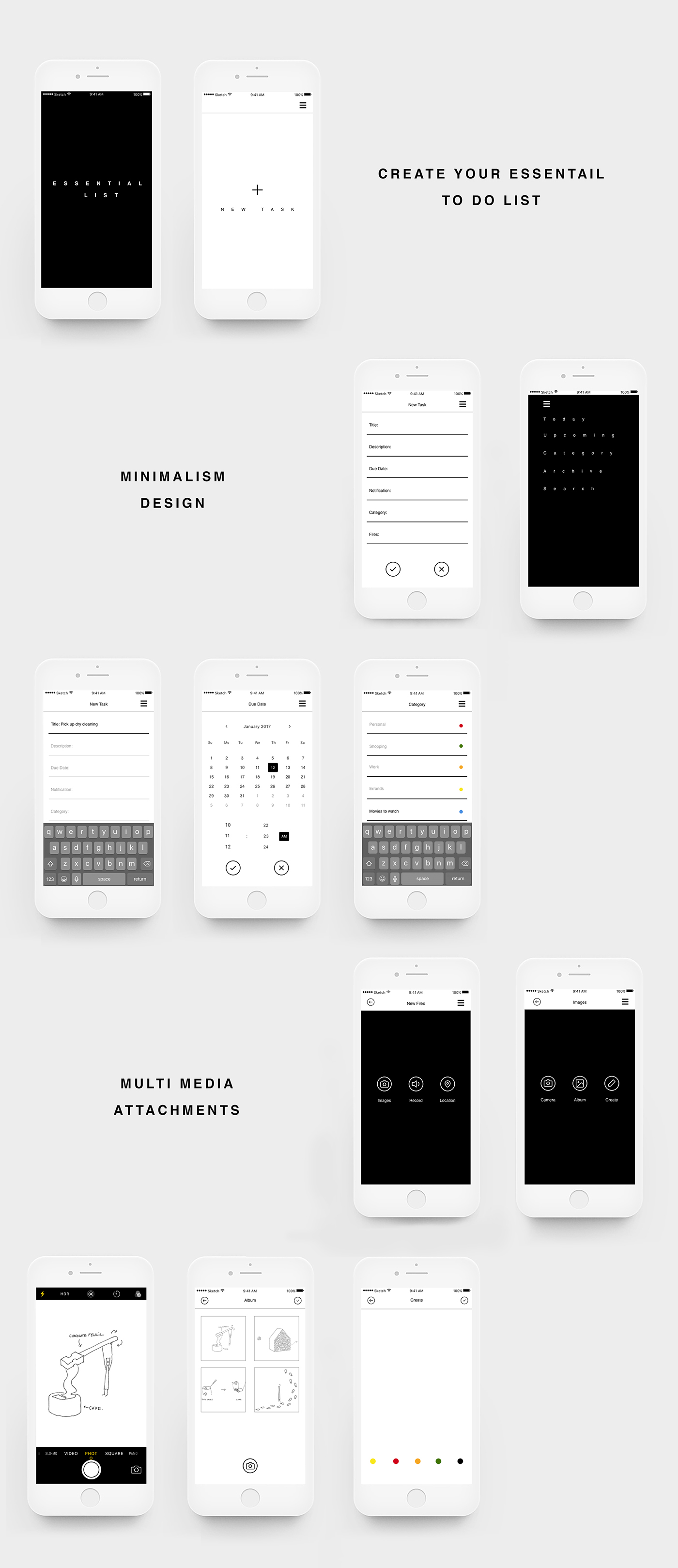 to do list essential Minimalism black and white redesign