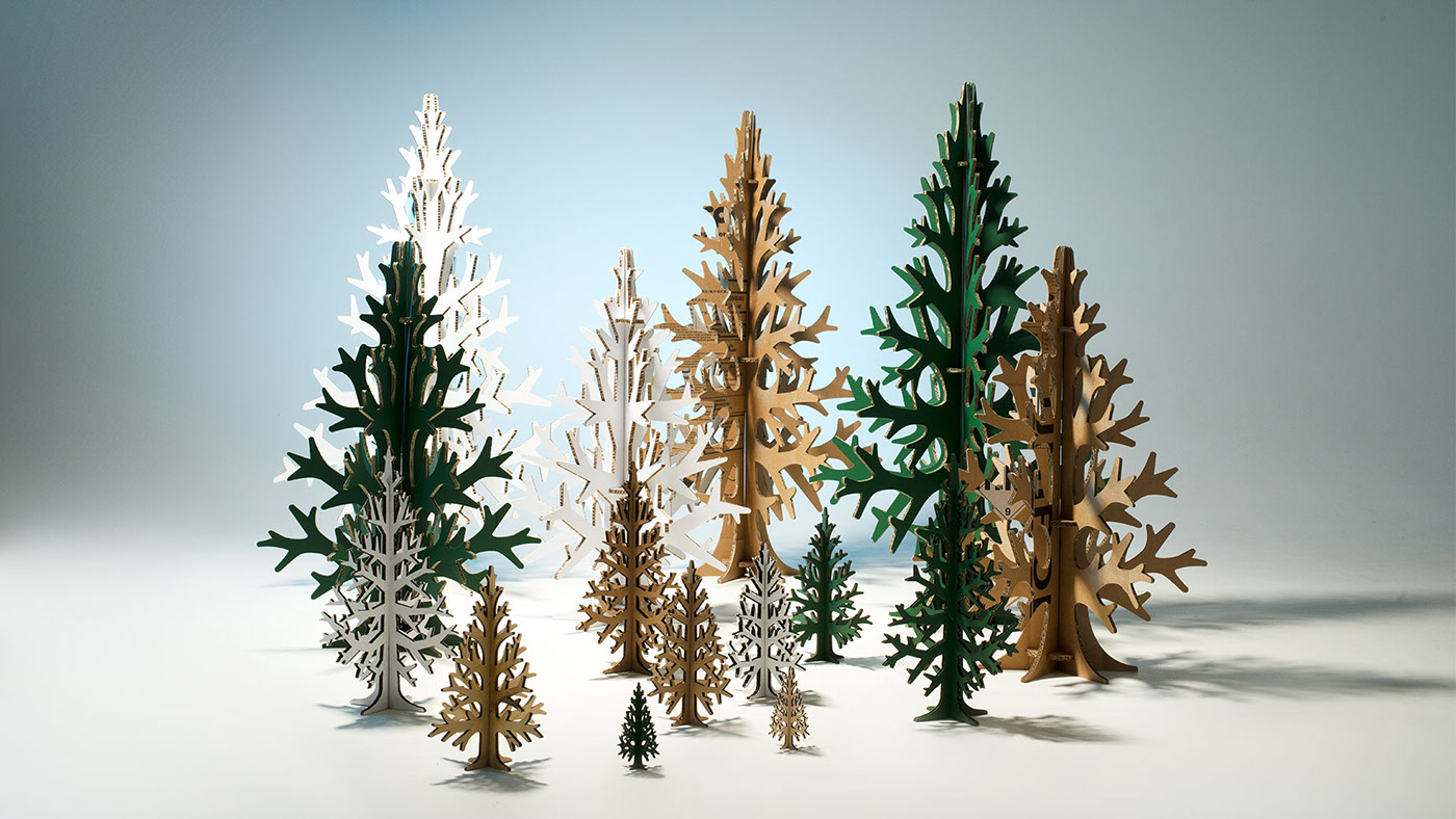 cardboard  design  furniture  christmas recycling  eco  christmas Tree