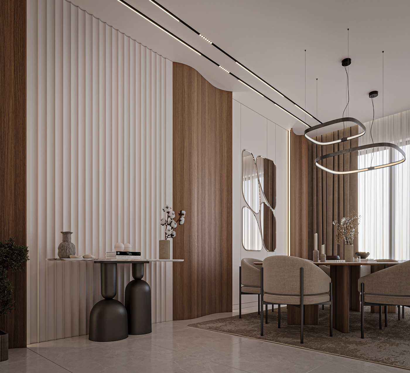 reception interior design  visualization Render corona modern 3ds max architecture dining Interior