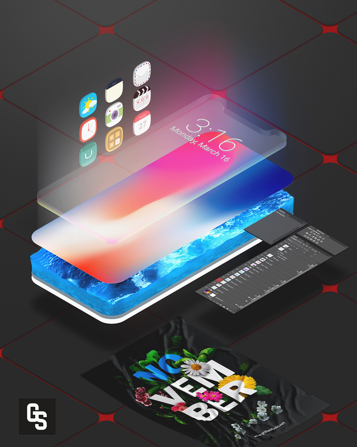 layers UI/UX Web Design  user interface design trends 2018 design iPhone x graphic dsign 2018 LATEST