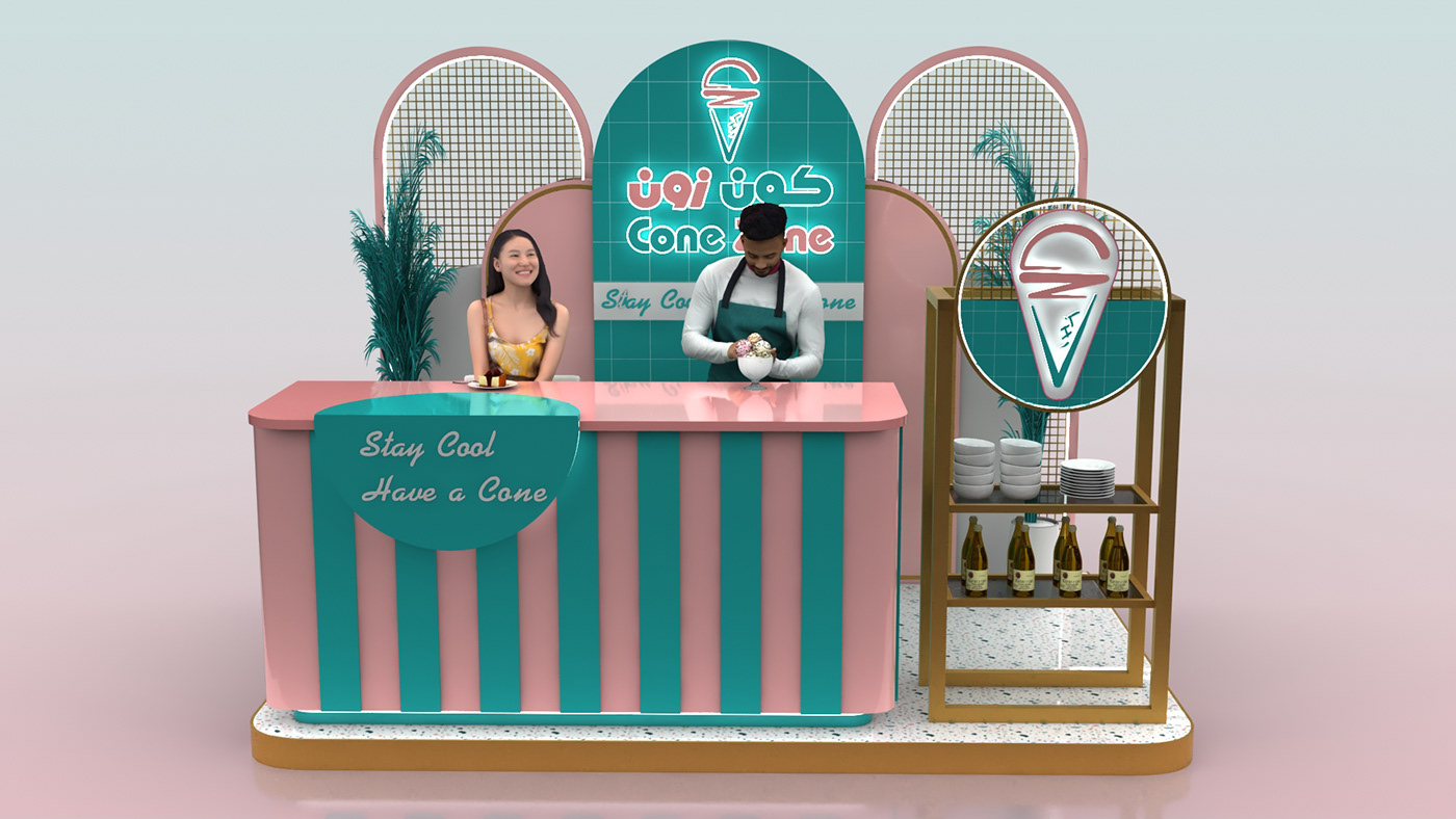 #activity #brandactivation #Campaign #display   #Kiosk #mockup #posm #stand ice cream summer