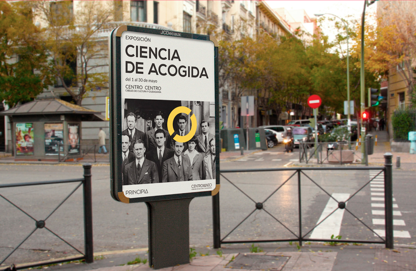 Exhibition  brand design infographic madrid Refugees science