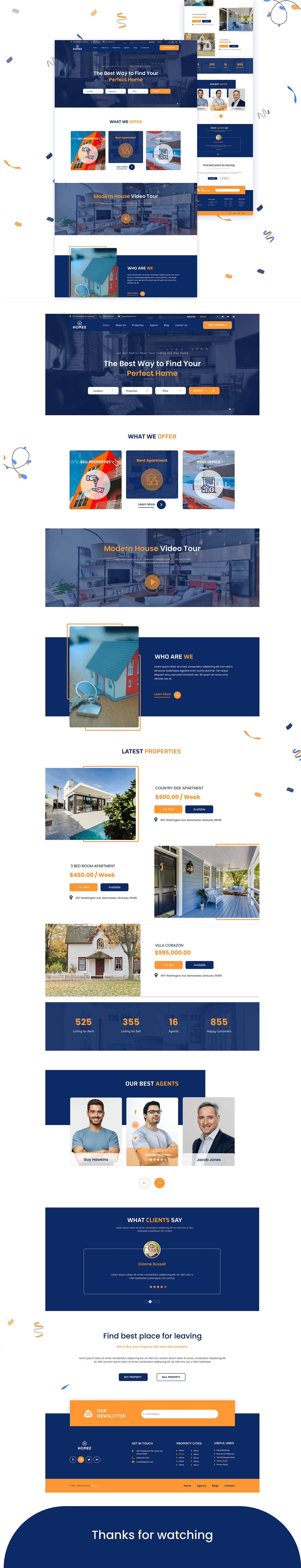 design ideas Easy Ui Full Project home page landingpage real estate Real Estate project realstate landing page ui design website ui