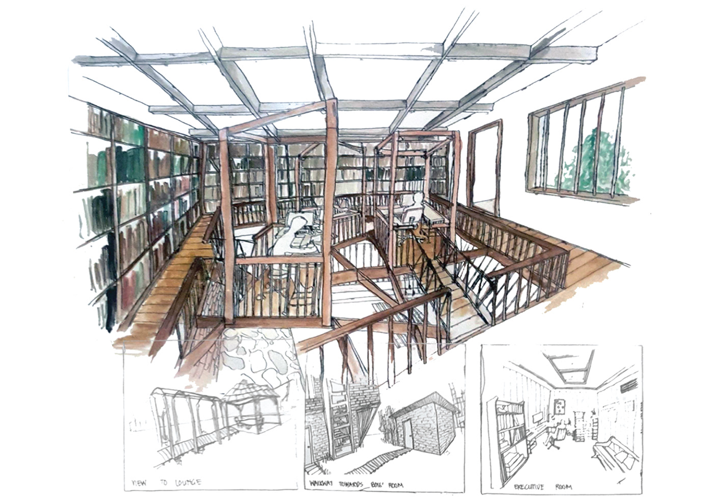 interior design  architecture imaginary hand sketch university project
