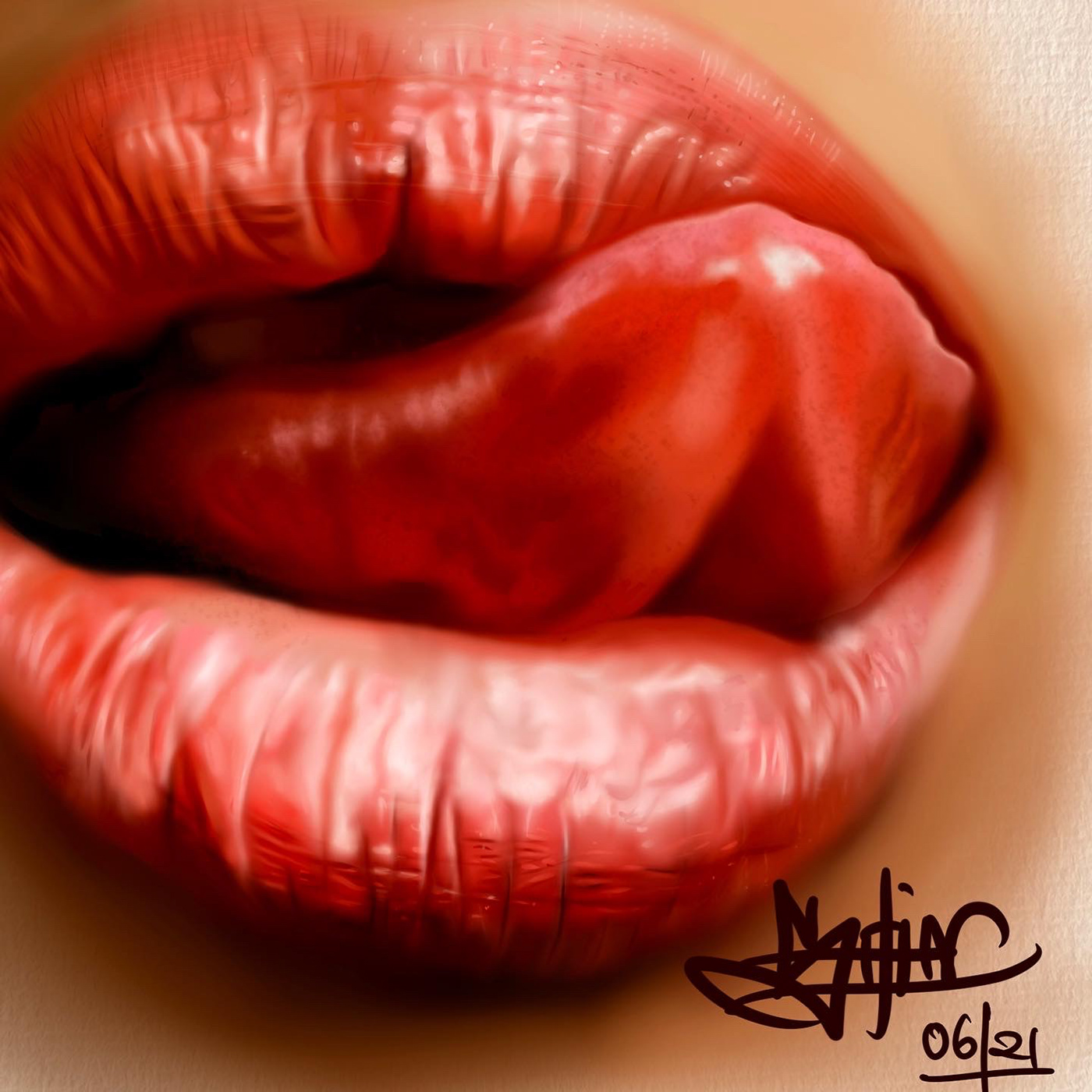 artwork digitalart ILLUSTRATION  jonathansophie lip lipdrawing lips lipsdrawing lipsstudy Realism