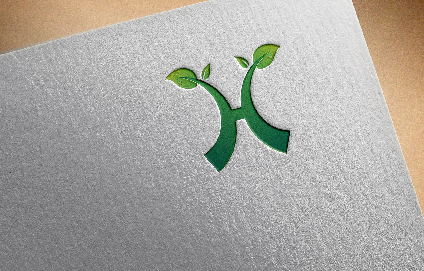 h letter logo h logo Icon initials letter H leaf letter h Logo Design organic organic logo