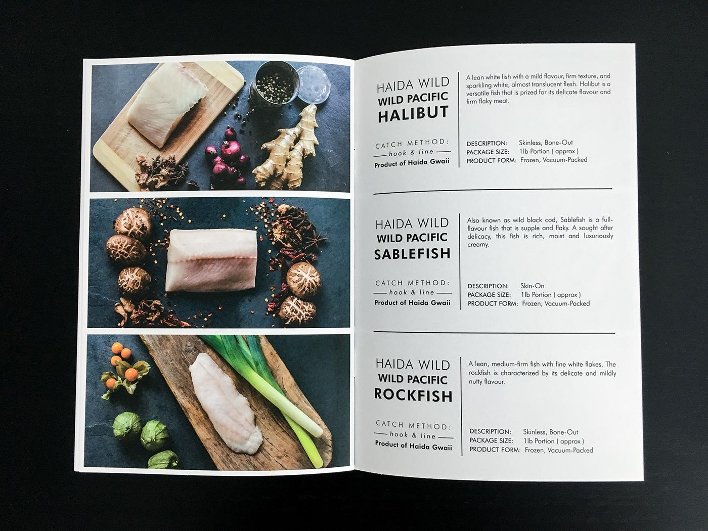 editorial design  print design  seafood Food  food styling fish haida Layout Photography  shellfish