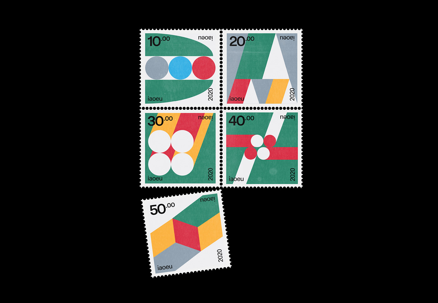 abstract bauhaus CMYK color geometric grotesk iaoeu print stamp