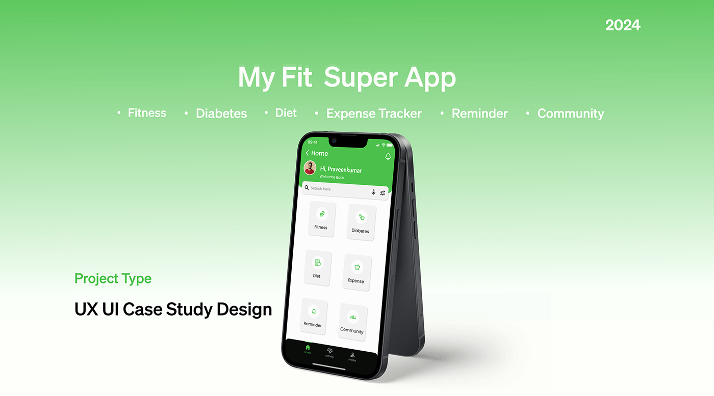 ux/ui ux ui case study uxui Figma UI/UX Mobile app Case Study fitness Superapp 2024design