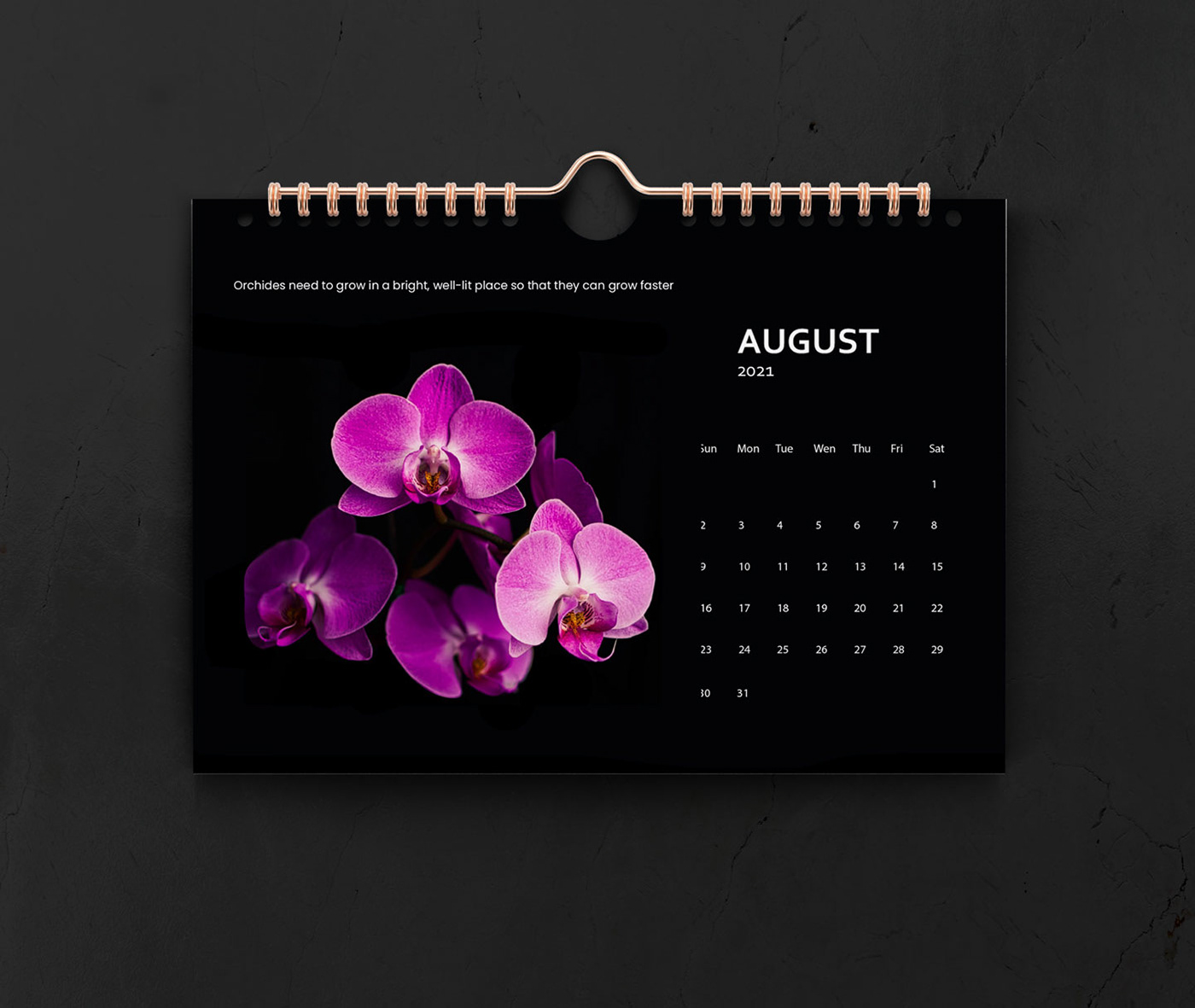 calendar kalendar orchid orkide beauty Flowers brand Calendar mockup Mockup calendar design