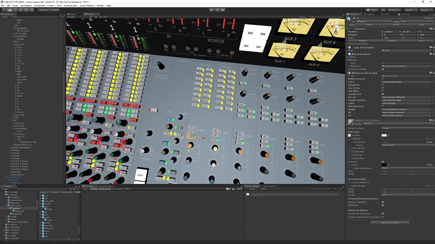 Virtual reality Audio music studio 3D vive blender