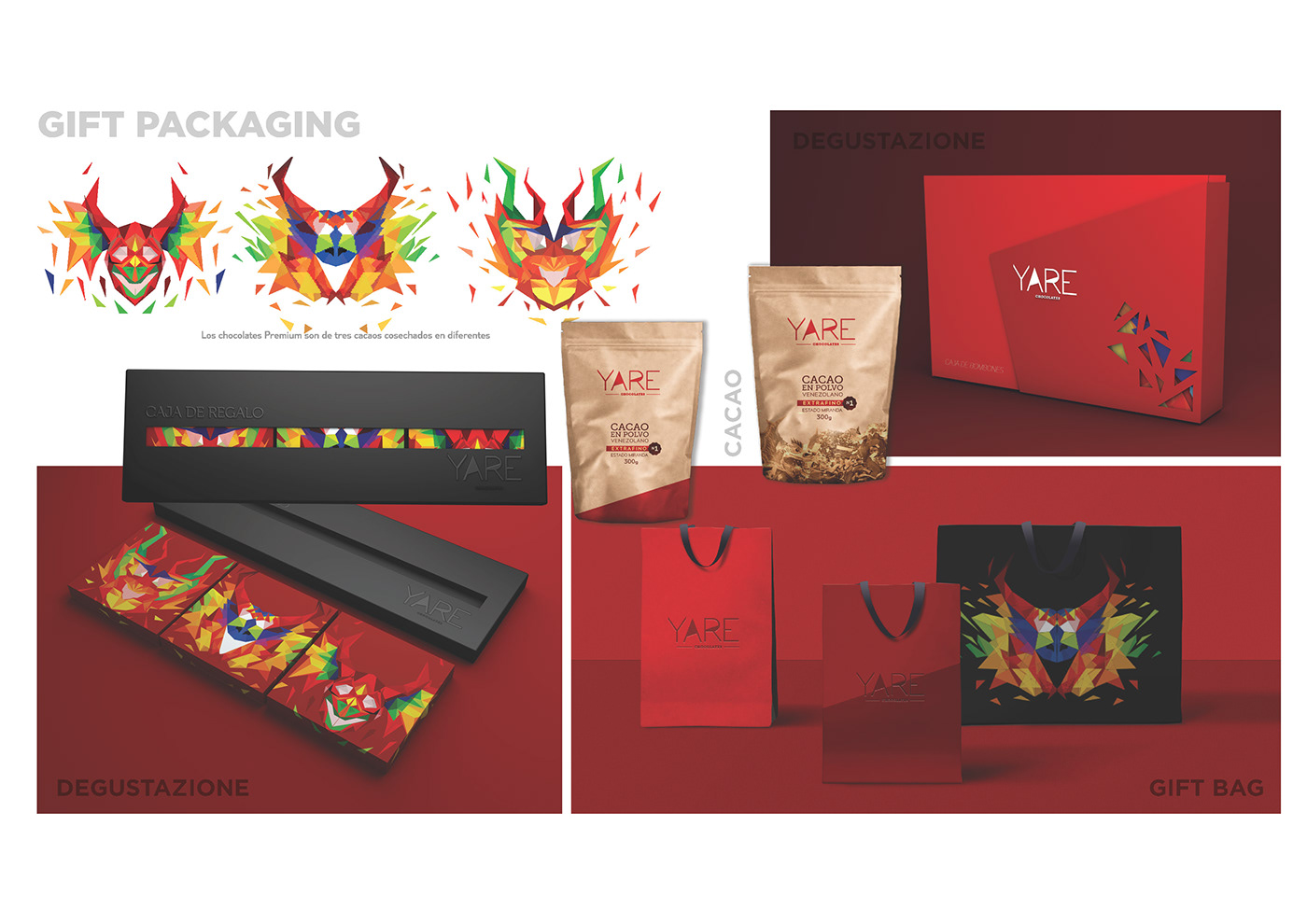 Packaging branding  graphic design  chocolat stationary chocolate red modern geometric venezuela
