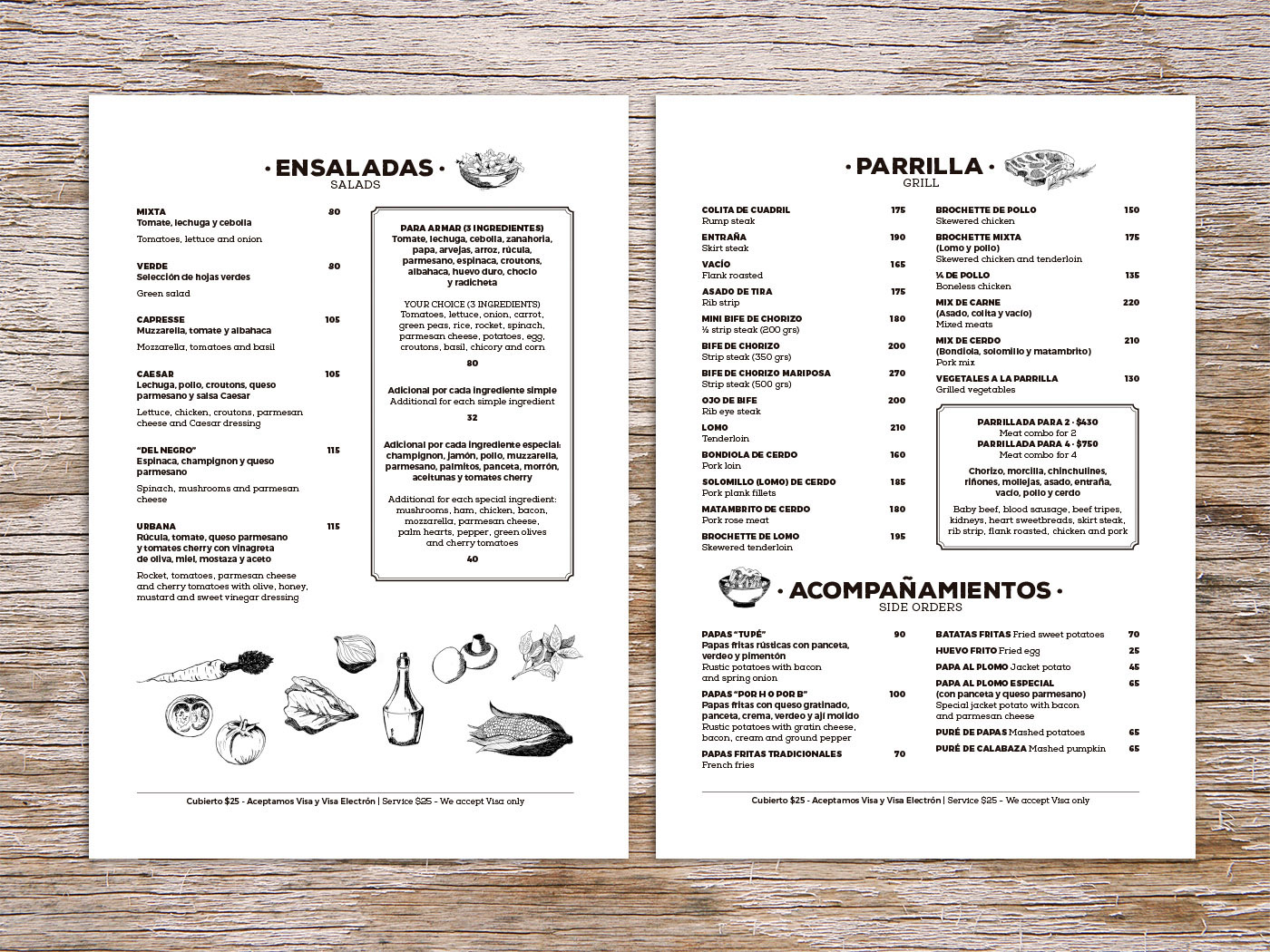 menu Carta restaurant Parrilla gastronomia menu design editorial