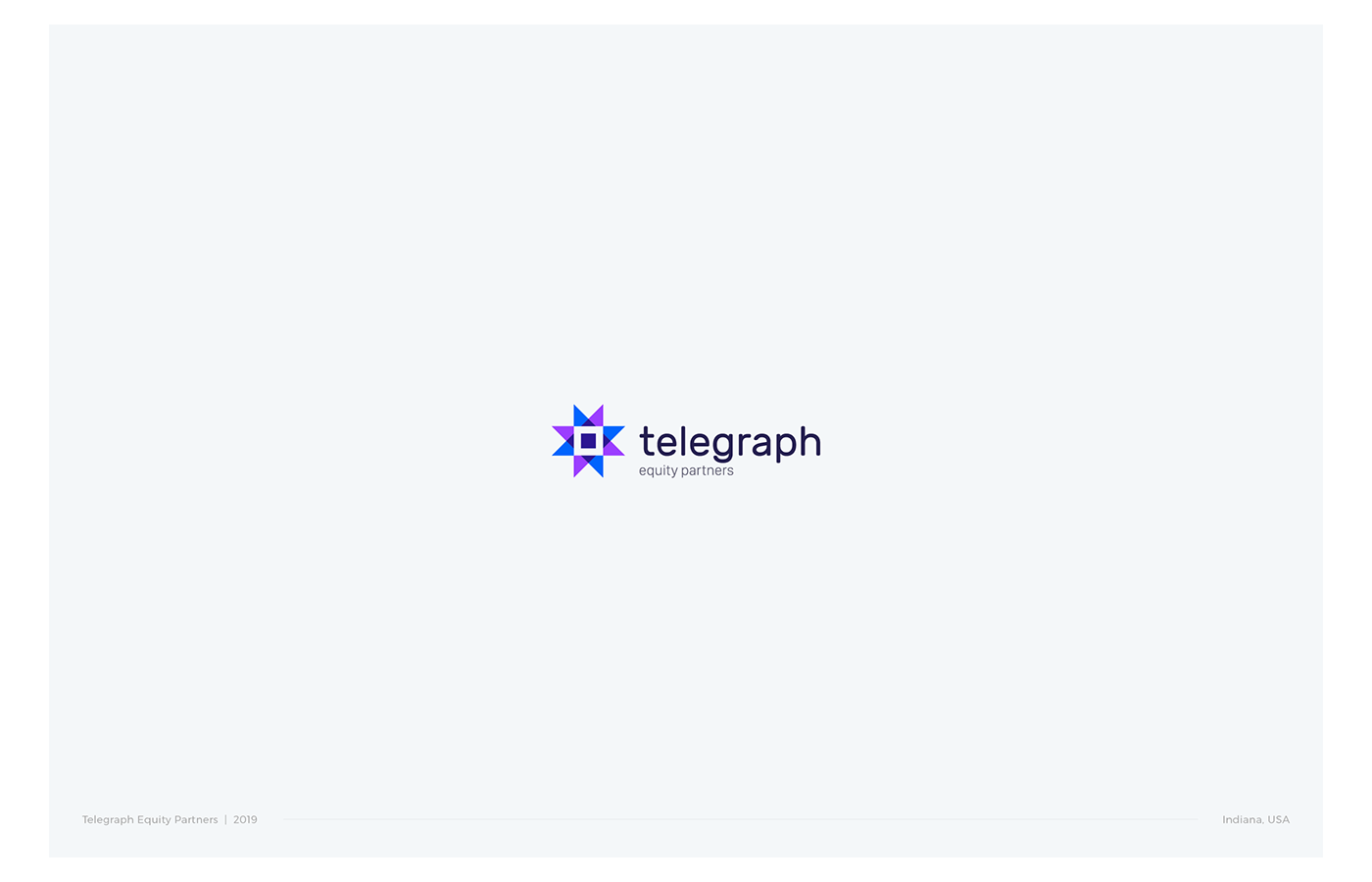 Blue and purple logo mark with a custom typography combined.