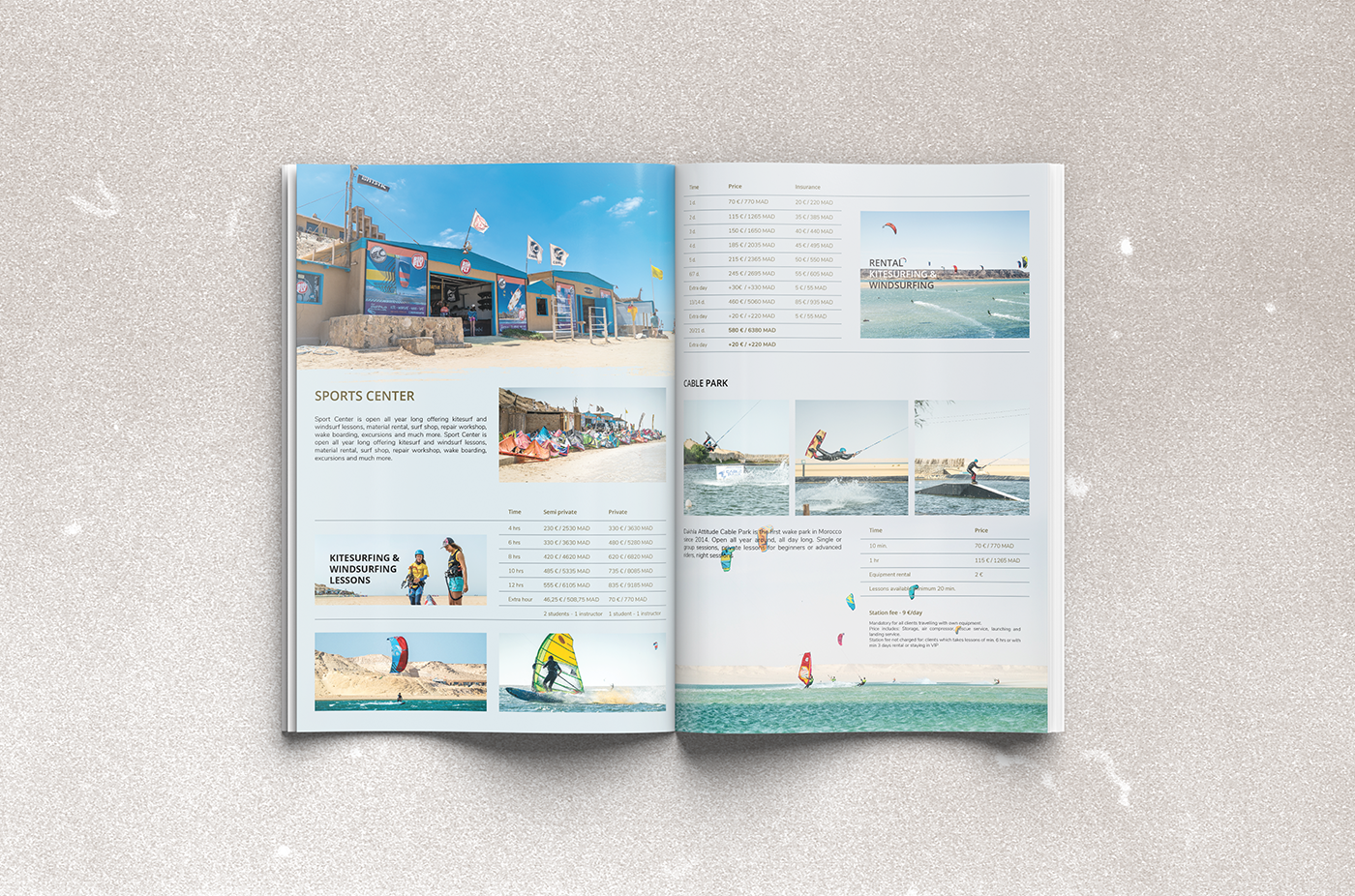 print editorial brochure Kitesurf Watersports hotel sports sup lifestyle Surf