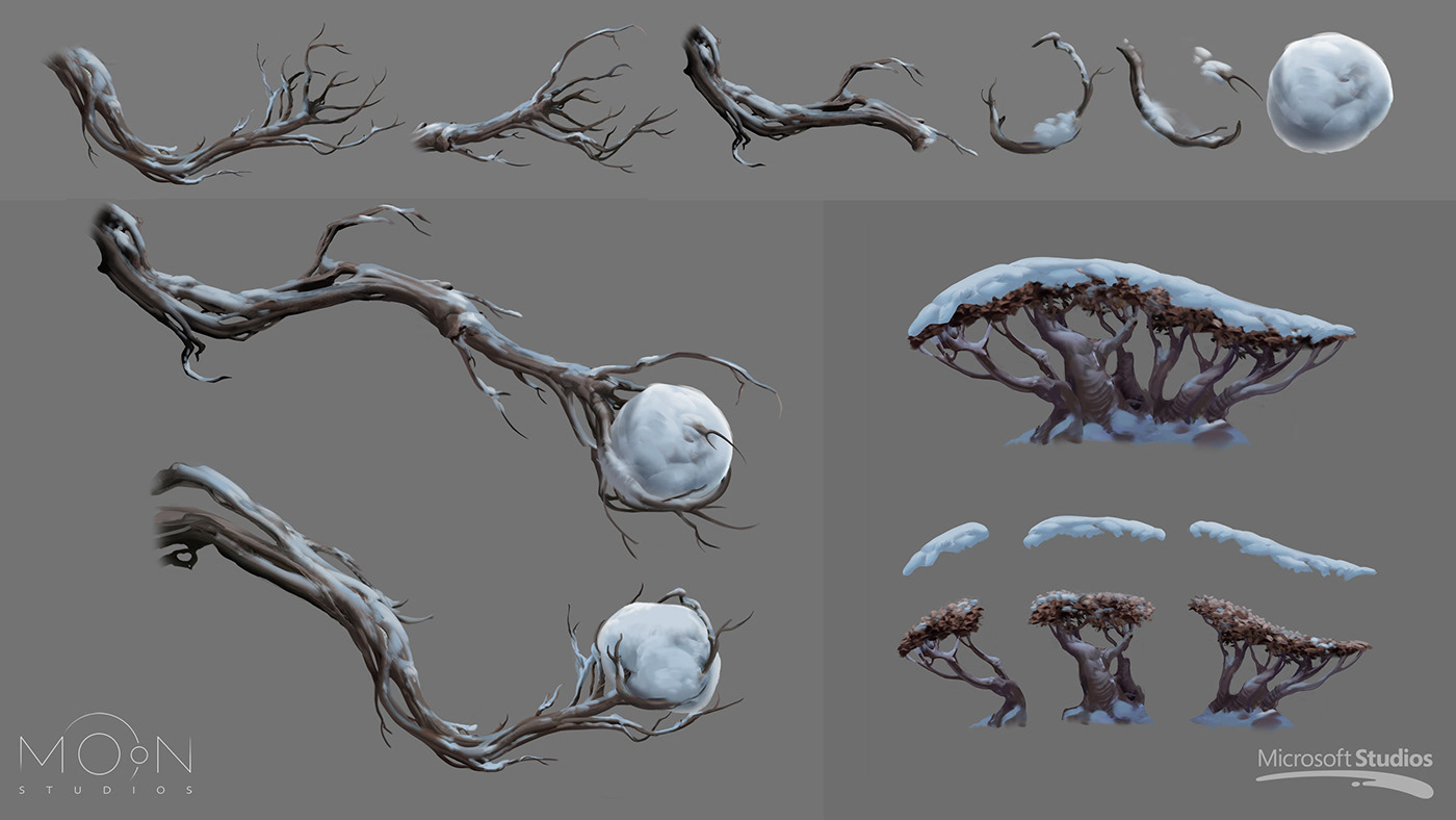 Baurs concept forest of Ori Reach the will winter wisps