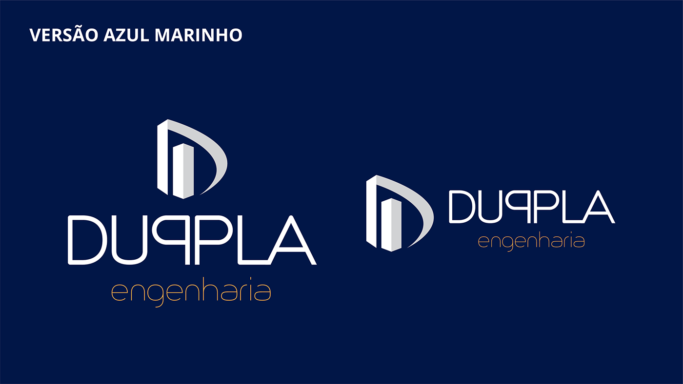 identidade visual marca Engenharia AZUL cinza amarelo branding  Duppla ARQUITETURA Engenharia Civil