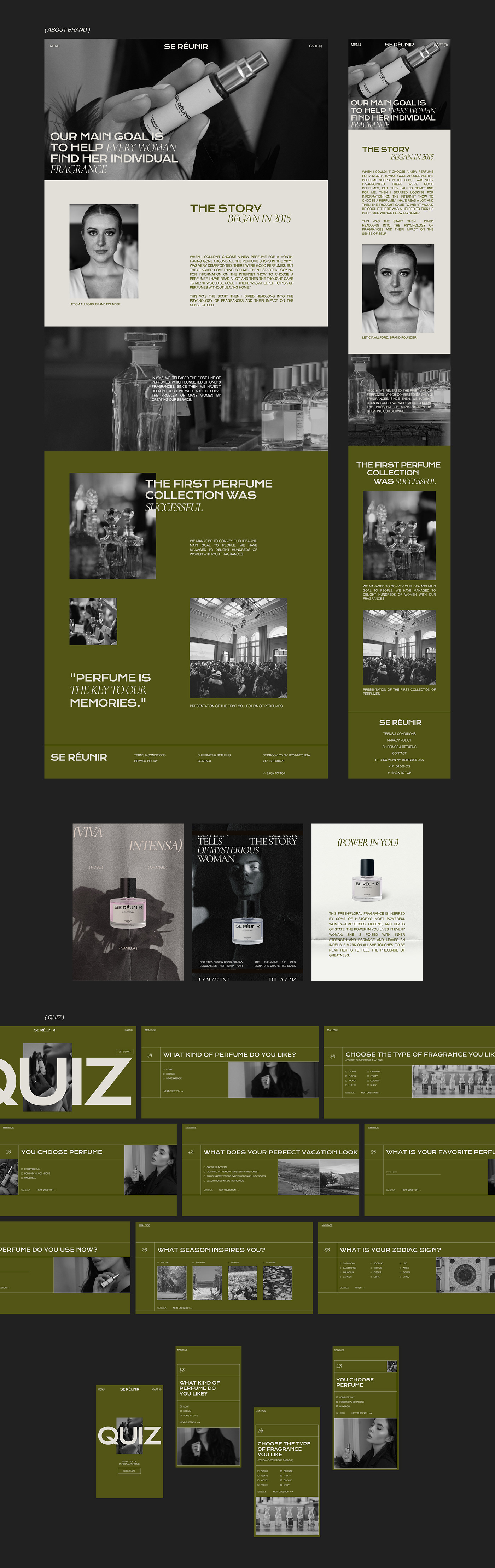 e-commerce perfume store shop cosmetics UX design Quiz mobile user interface ui design