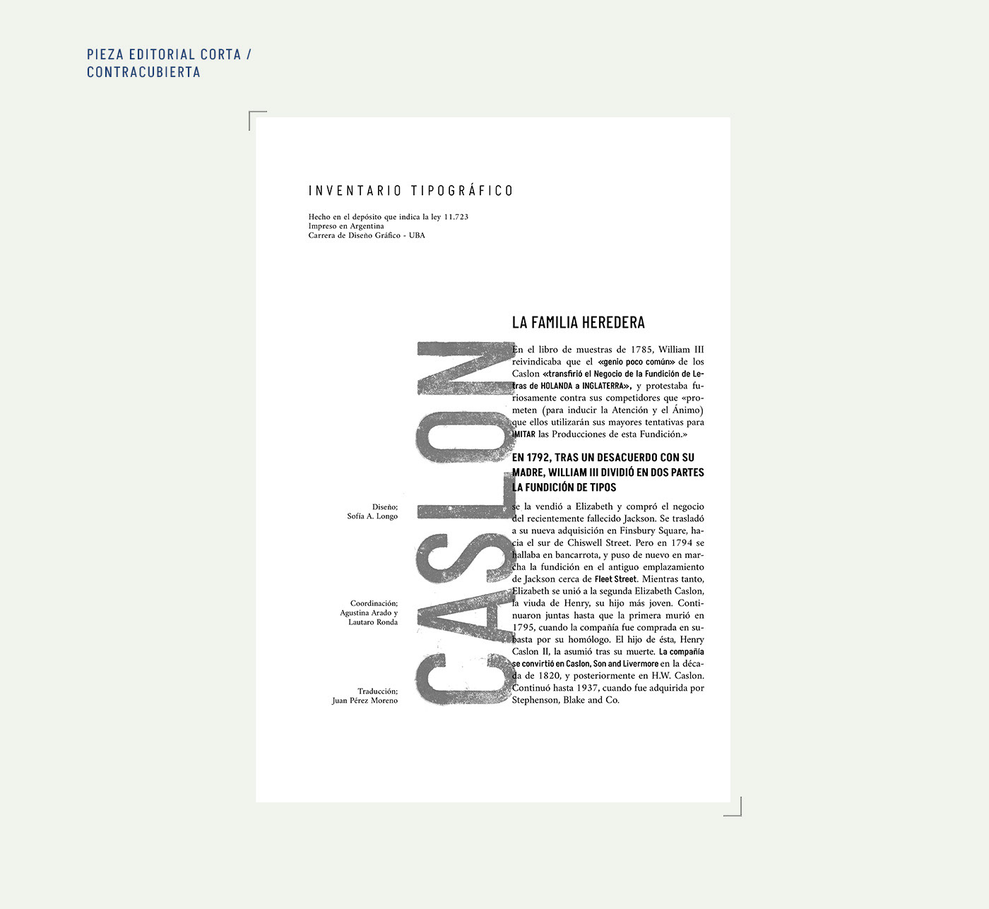 tipografia diseño gráfico editorial fadu InDesign Caslon type