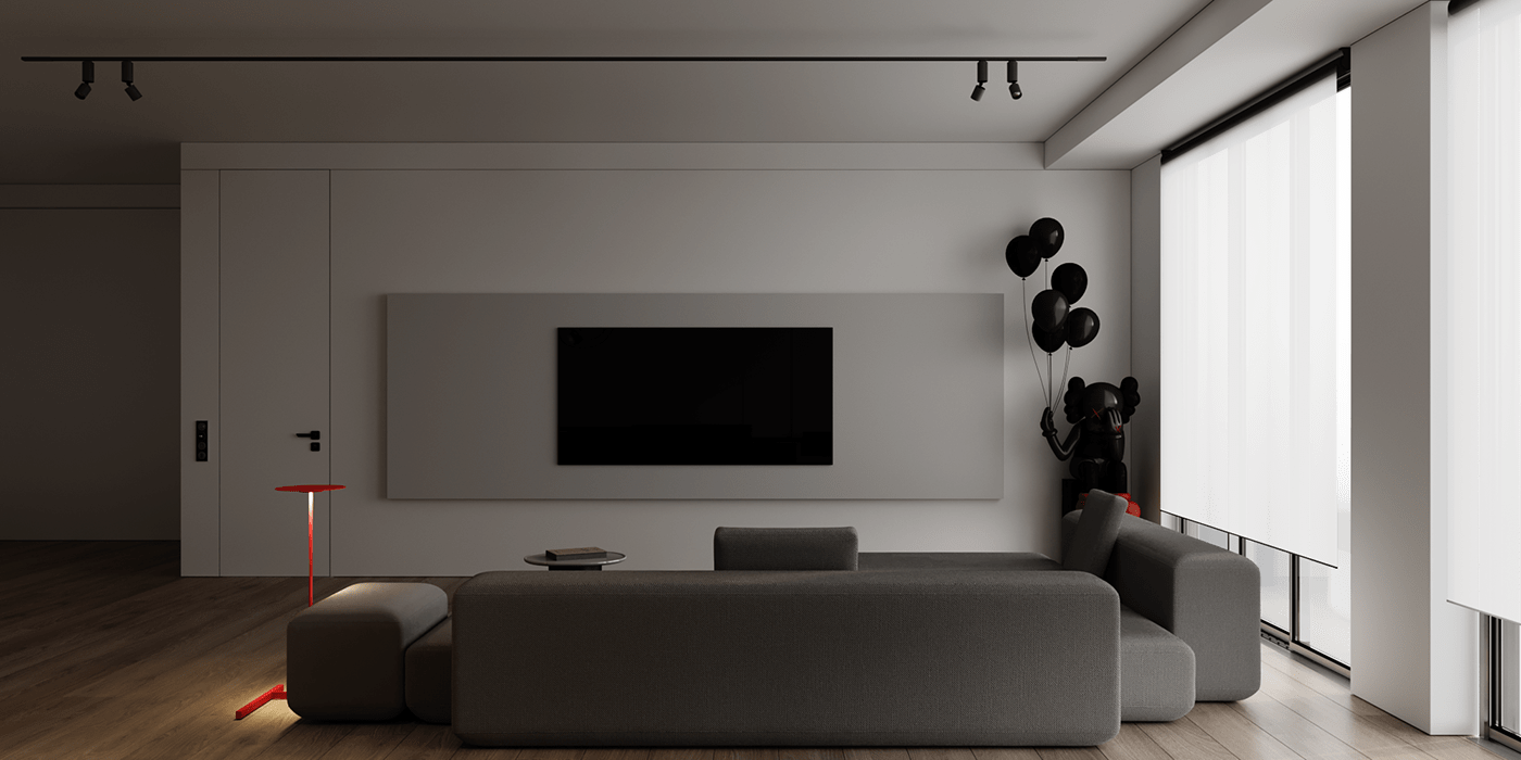 3D 3ds max architecture corona Interior interior design  kitchen living room modern visualization