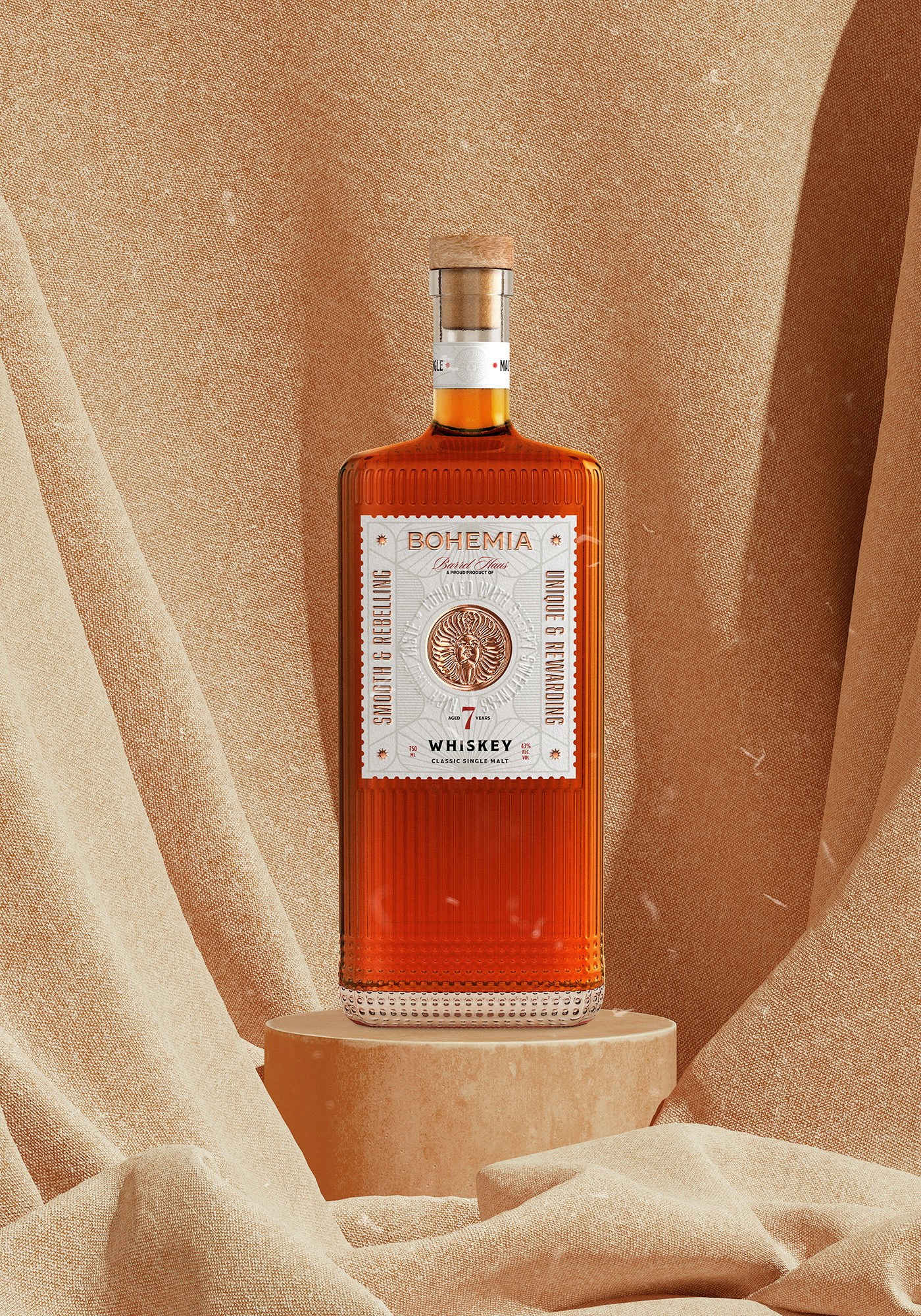 Bohemia Whiskey Label and Packaging Design.