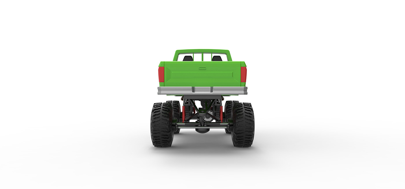 Monster Truck mud truck v8 toy 3D printable 4x4 4x4x4 mega truck wheel standing
