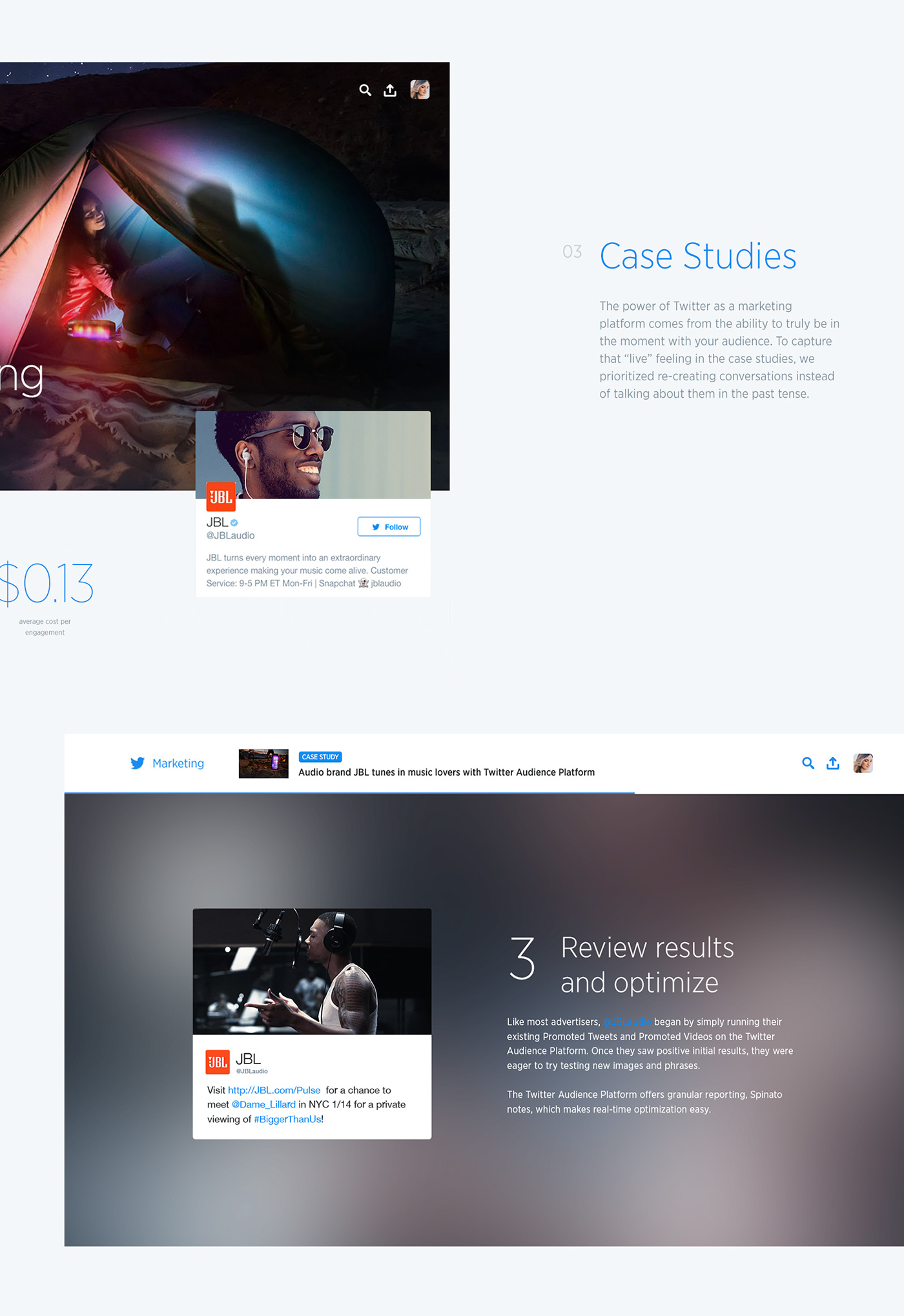 twitter marketing   articles infographics brand Hub feed case studies news gallery