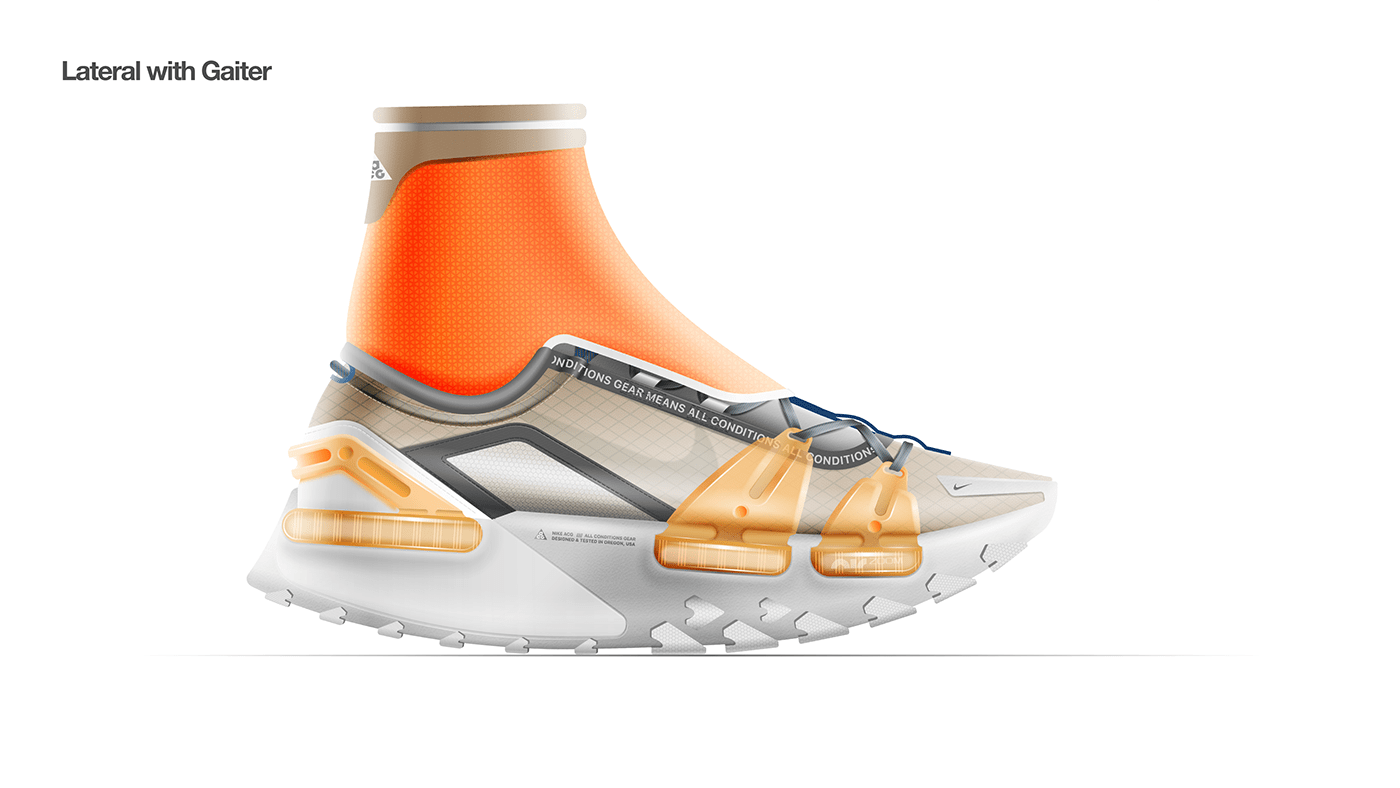 acg design footwear Laceless Nike product design  running shoe shoe sneaker trail running