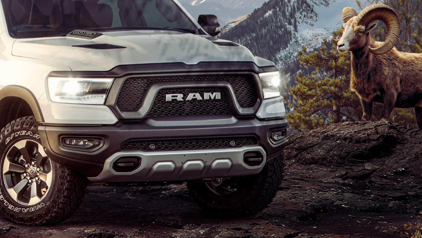 ram rebel ranger car photoshop adventure mountains retouching  automotive   manipulation
