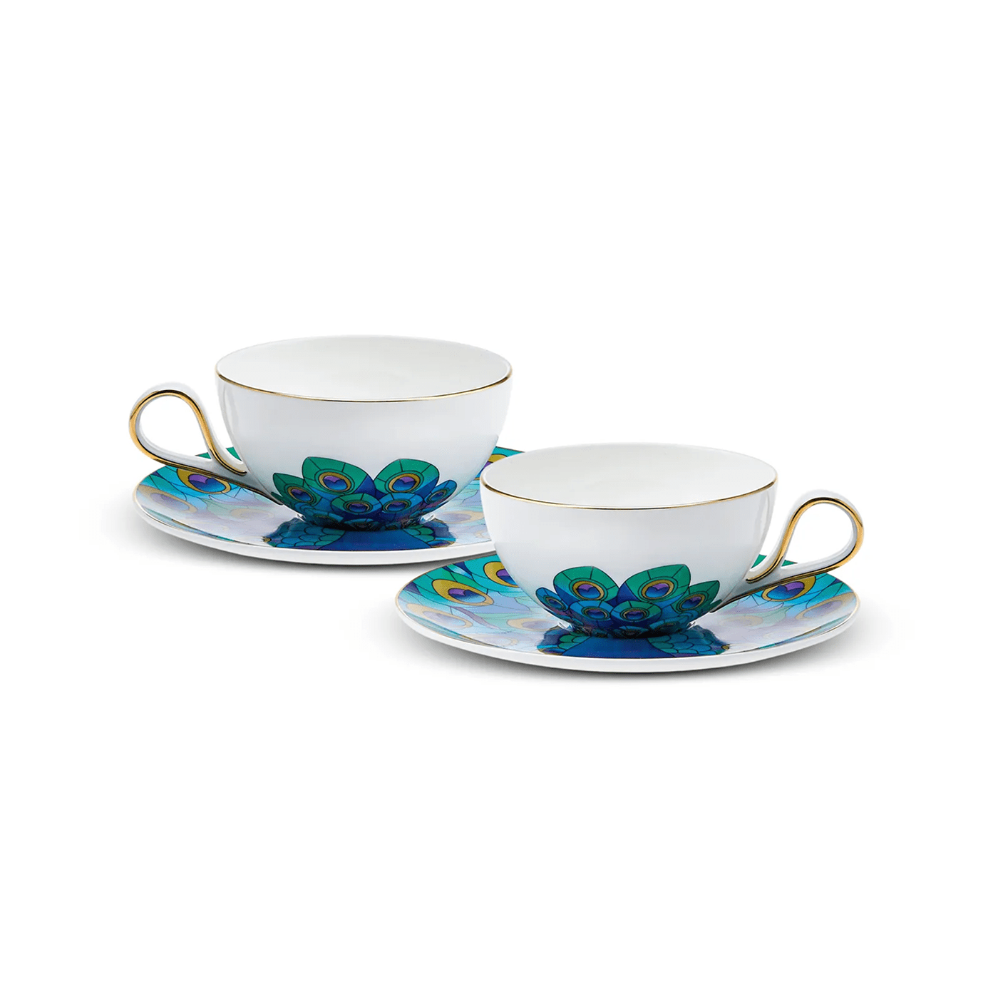 coffeecup design peacock plate porcelain