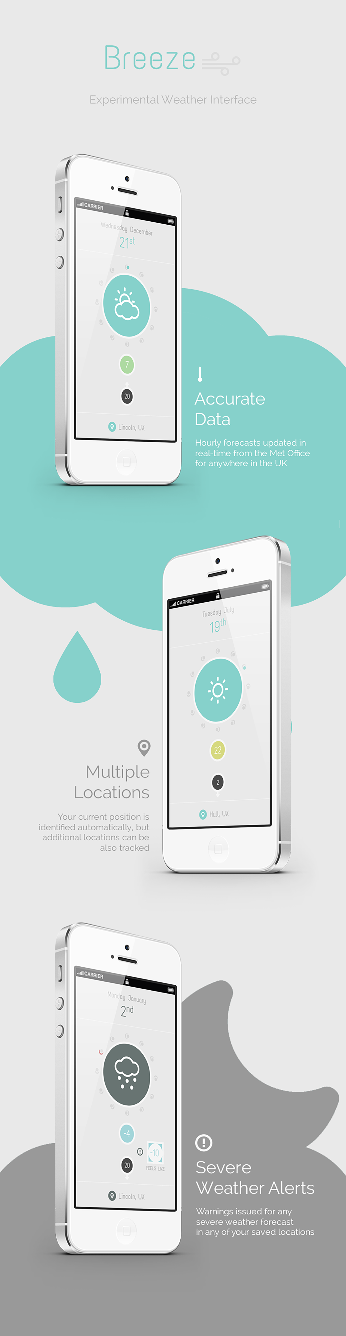 weather app design interface design