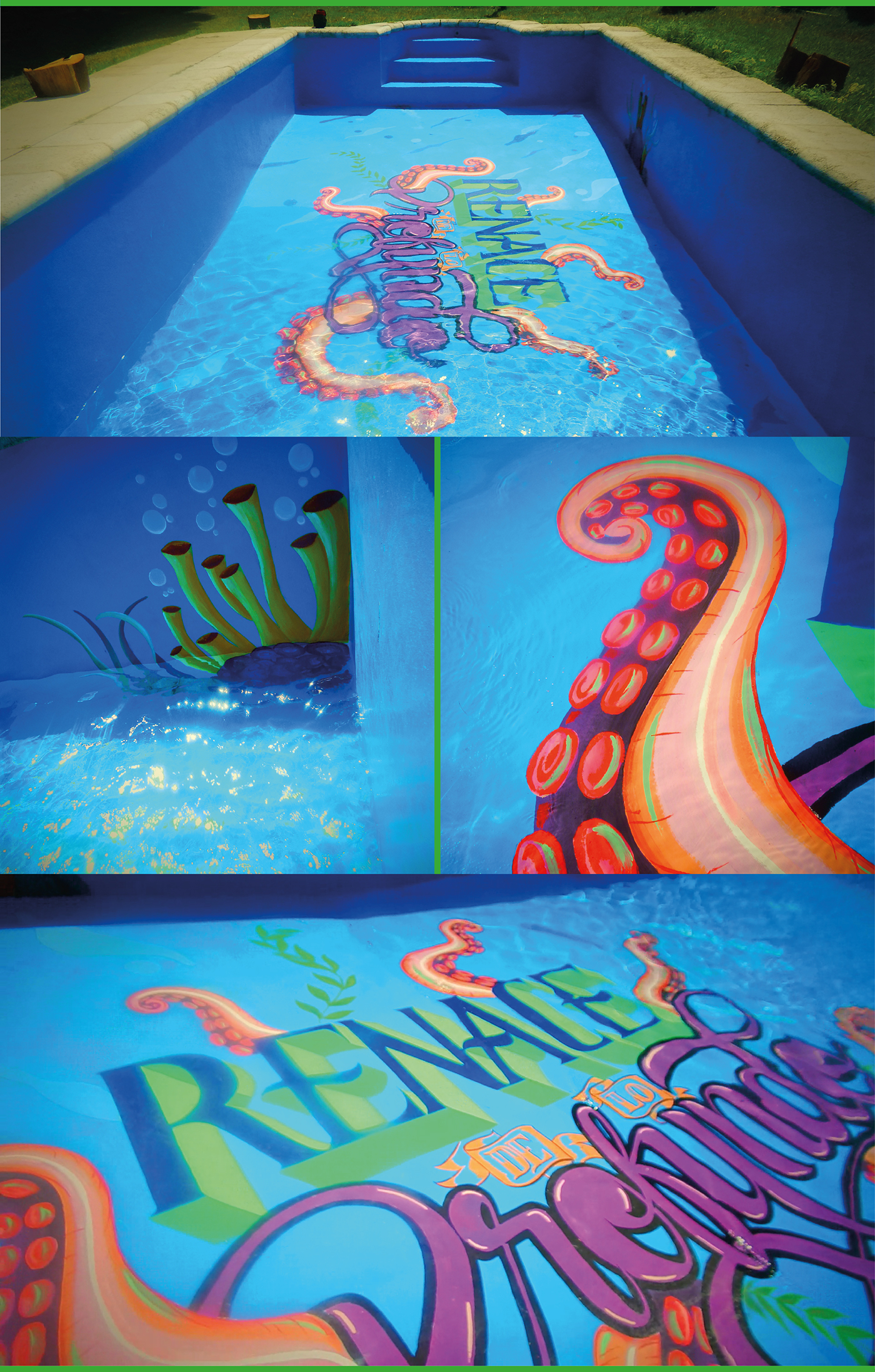 lettering ILLUSTRATION  grafitti urban art Pool design Calligraphy   paint art surface