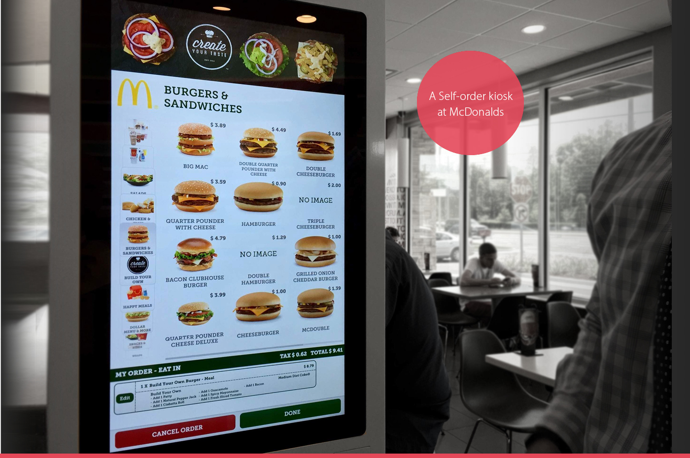 ux Interface Food  ordering menu Kiosk self-order UI Experience restaurant sandwich subs
