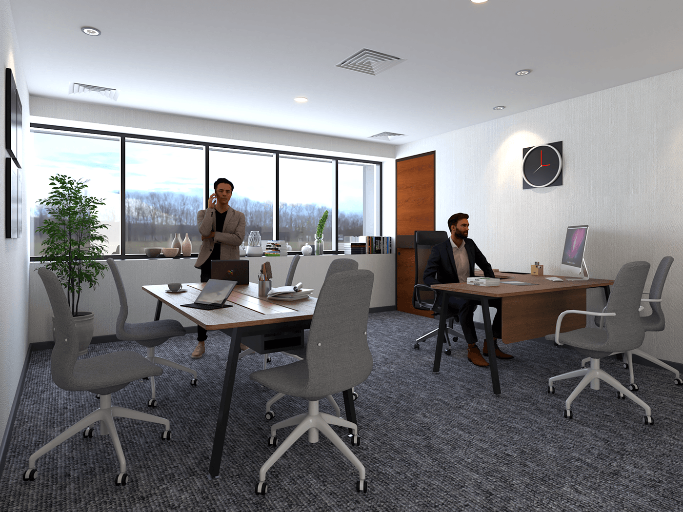Interior architecture Office Render archviz visualization vray SketchUP interior design  CGI