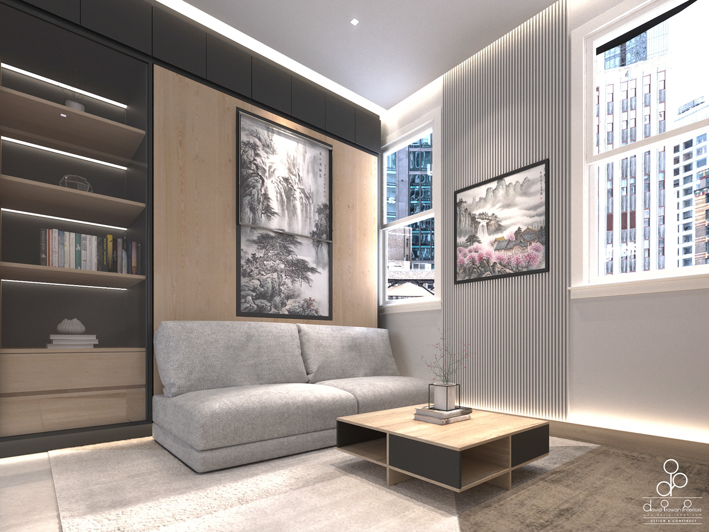 interior design  studio apartment compact transformable 3D Render 3ds max architecture visualization