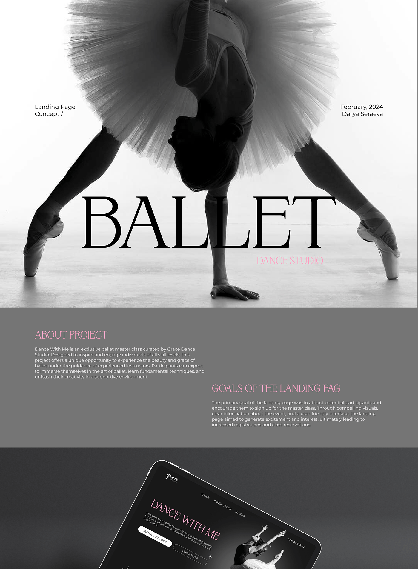 Web Design  UI/UX Website landing page dance studio landing DANCE   ballet ballerina