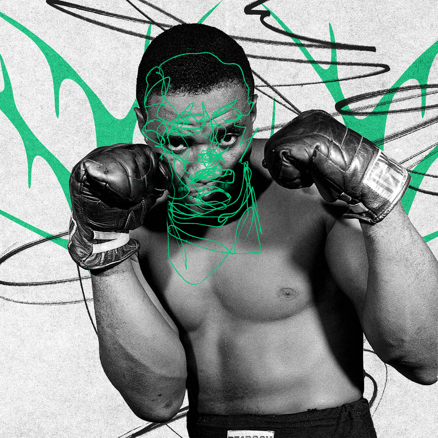 Boxing muhammad ali sonny liston iconic graphic design  kickboxing poster collage visual design fighting