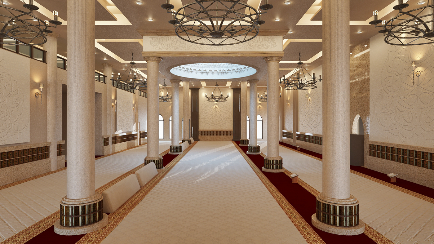 3D architecture mosque exterior interior design  modern visualization Render vray CGI