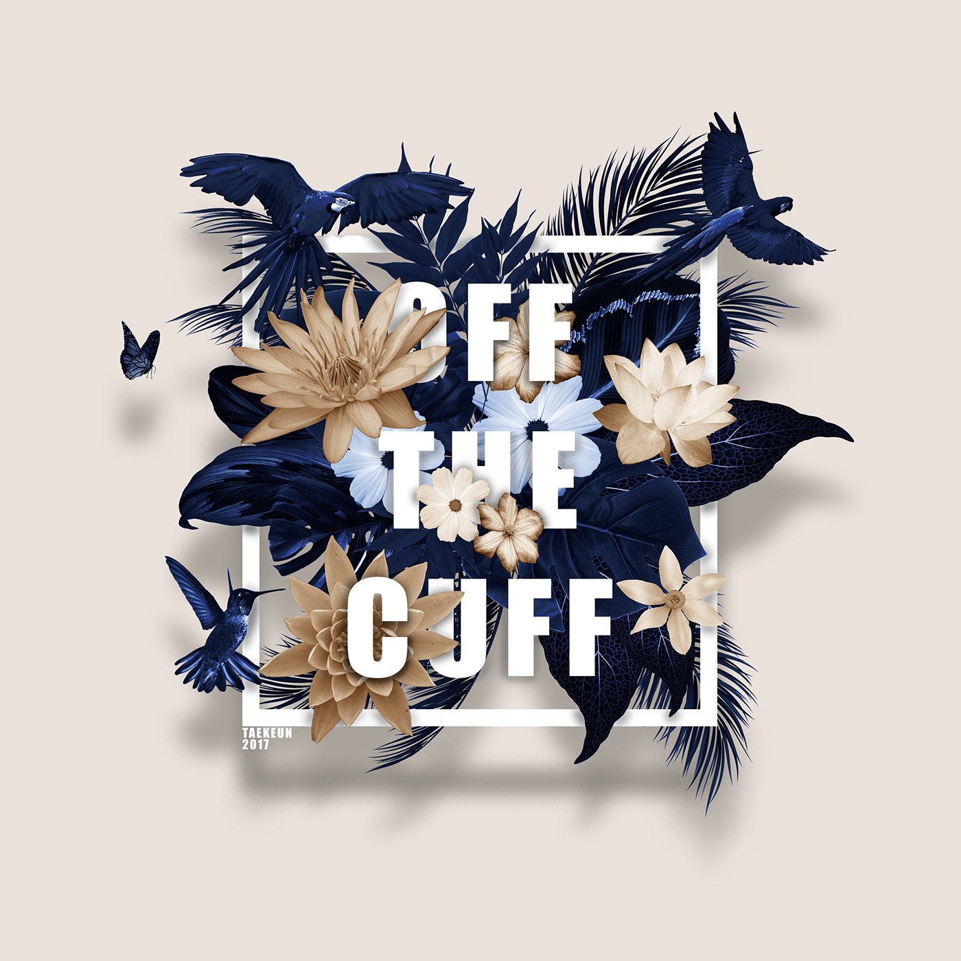 typography   design branding  flower bird Tropical