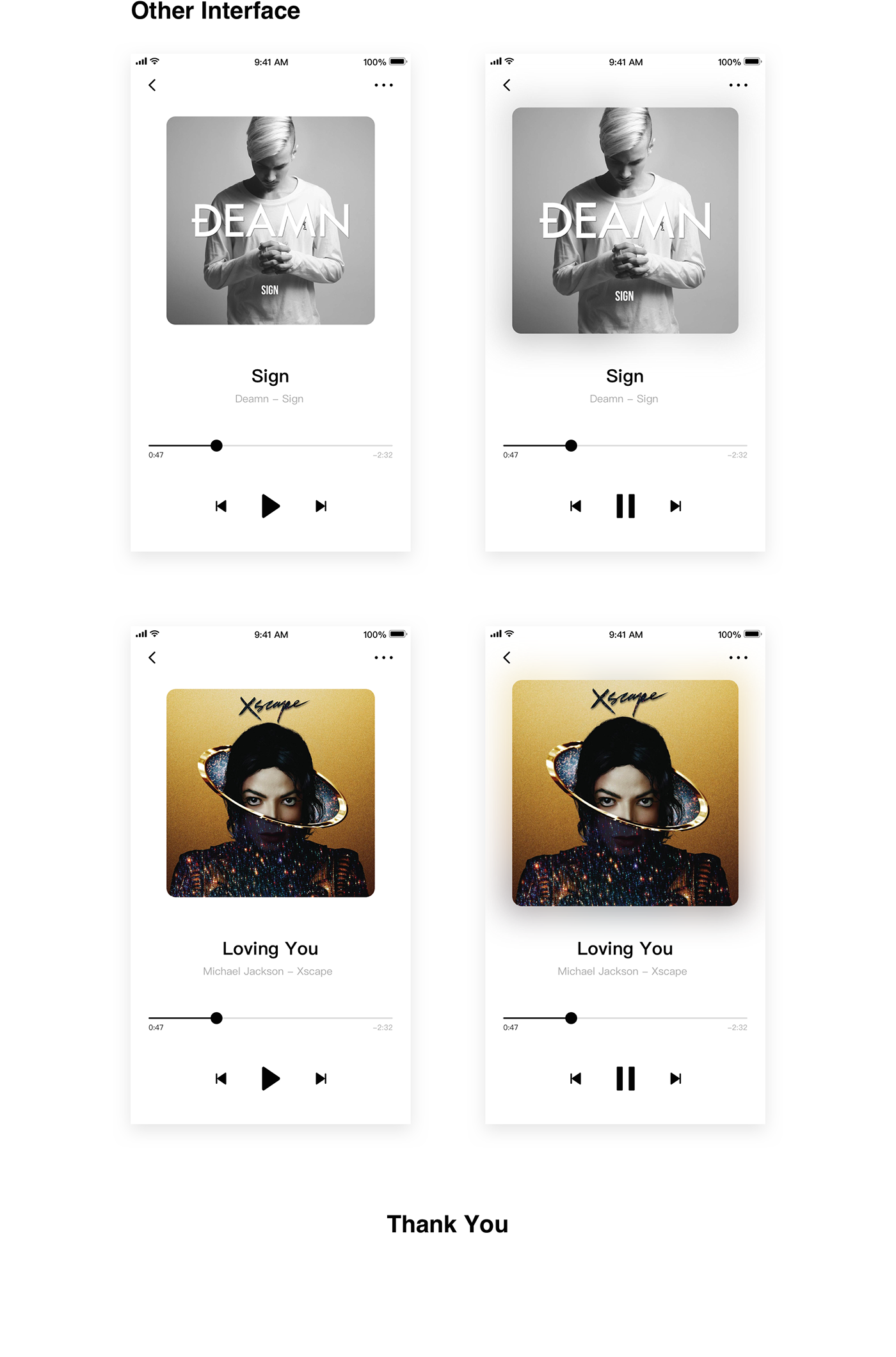 Minimalism music app UI design Interface simple iOS11 iphone8