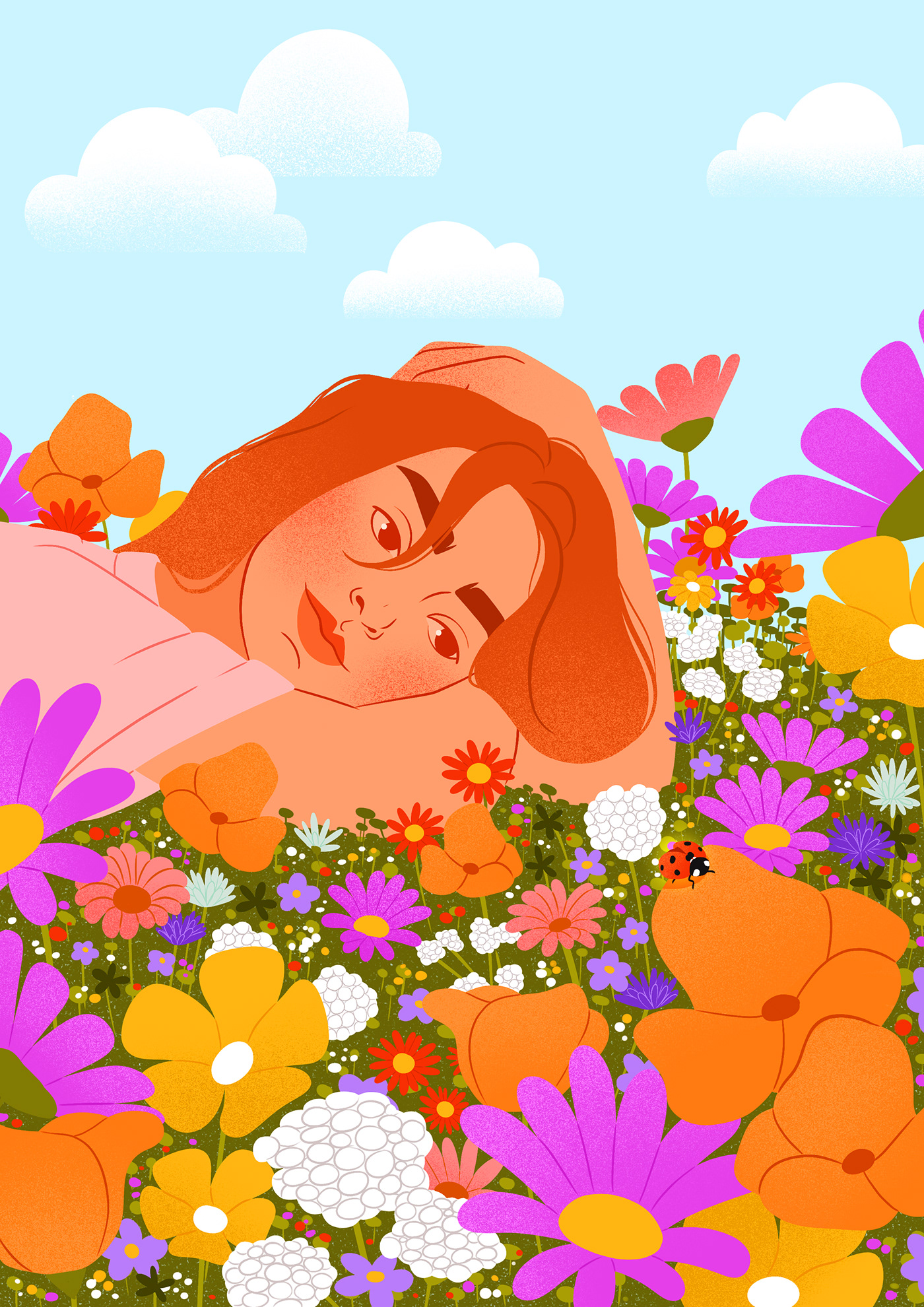 art artwork digital illustration Procreate Character design  Colourful  Editorial Illustration flower Flower Illustration Illustration éditoriale