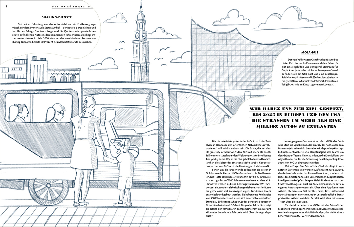 ILLUSTRATION  editorial magazine Strichpunkt Layout illustrations Drawing  sketch sketches