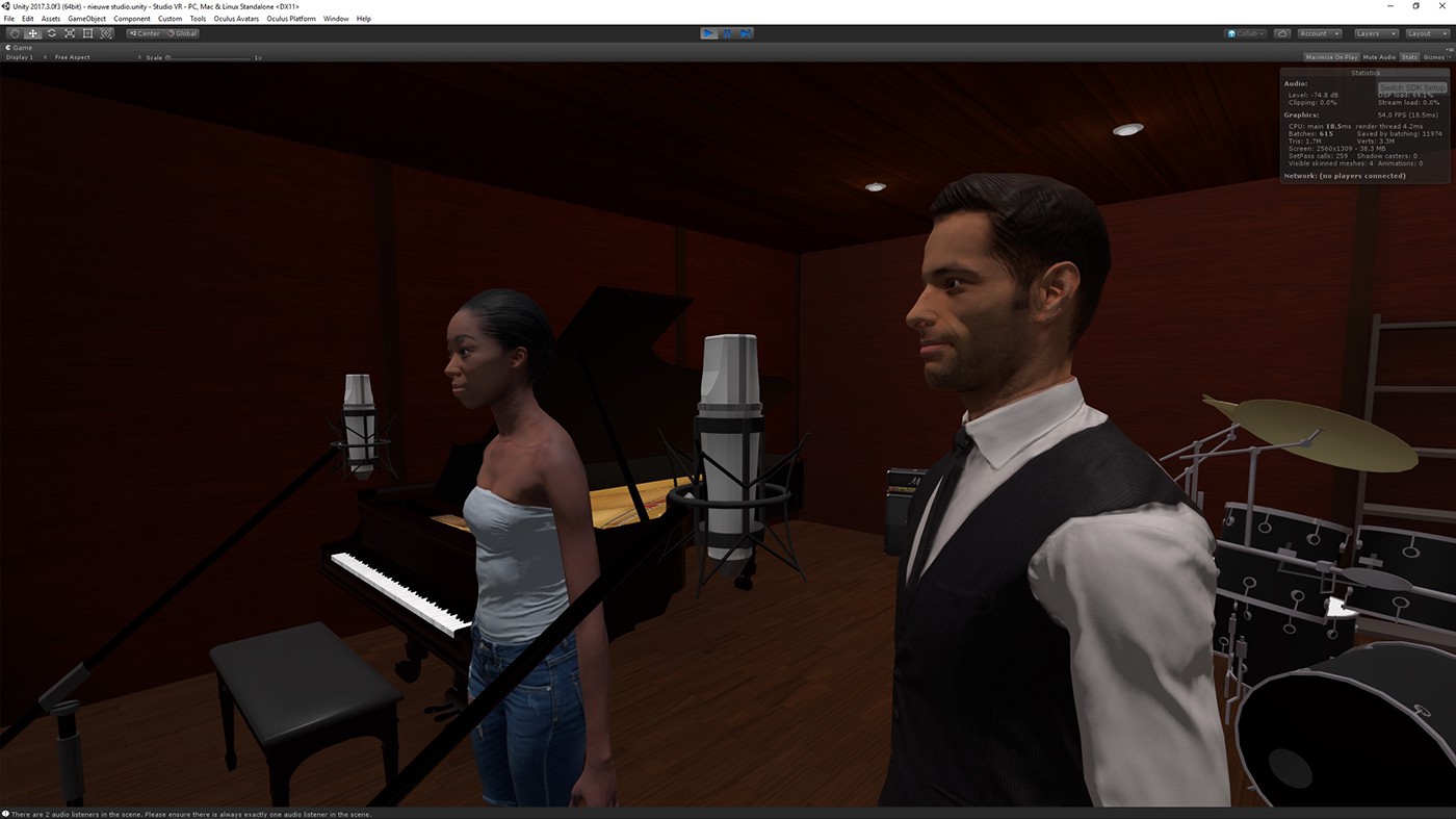 Virtual reality Audio music studio 3D vive blender