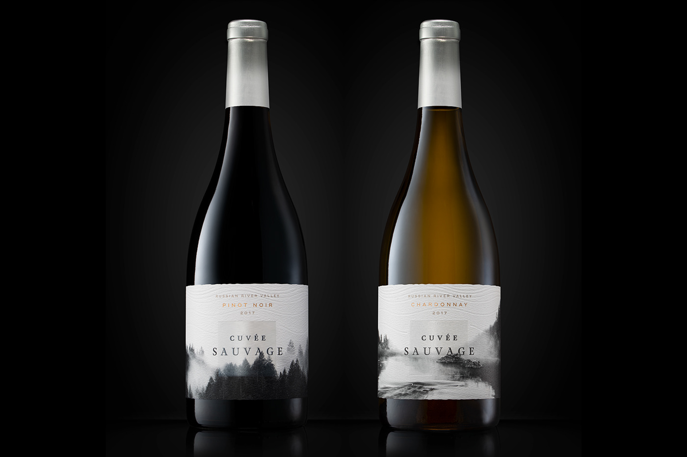 wine Packaging luxury Chardonnay wine label foil emboss pinot noir branding  identity